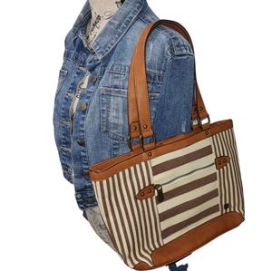 Women's born concept b.o.c. canvas and faux leather purse.